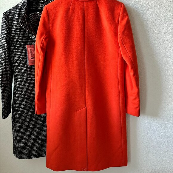 J. Crew Orange Double-breasted Topcoat Coat Size 2 - Picture 5 of 14